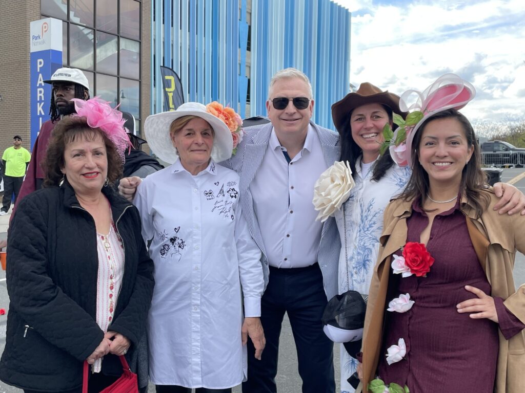 MyWinners models welcoming guests at a MyWinners off track betting event in Connecticut