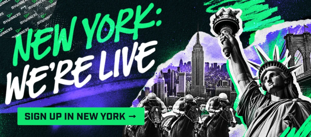 MyWinners app on a phone showing how to bet on horse racing in New York