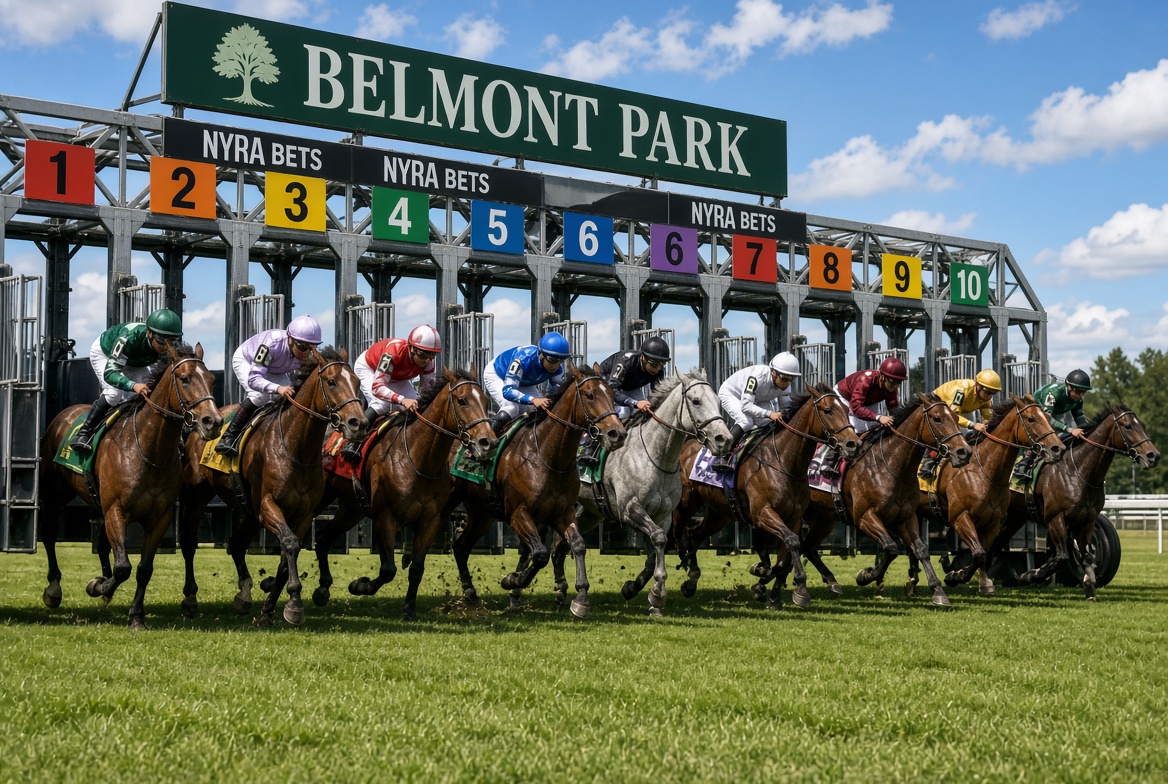Empire Showcase Day at Belmont Park with New York bred thoroughbreds on the main track