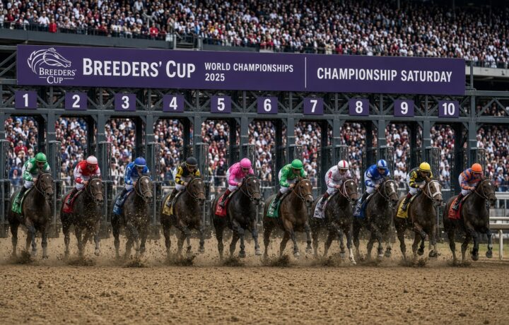Keeneland grandstand ahead of Breeders' Cup Championship Saturday 2026