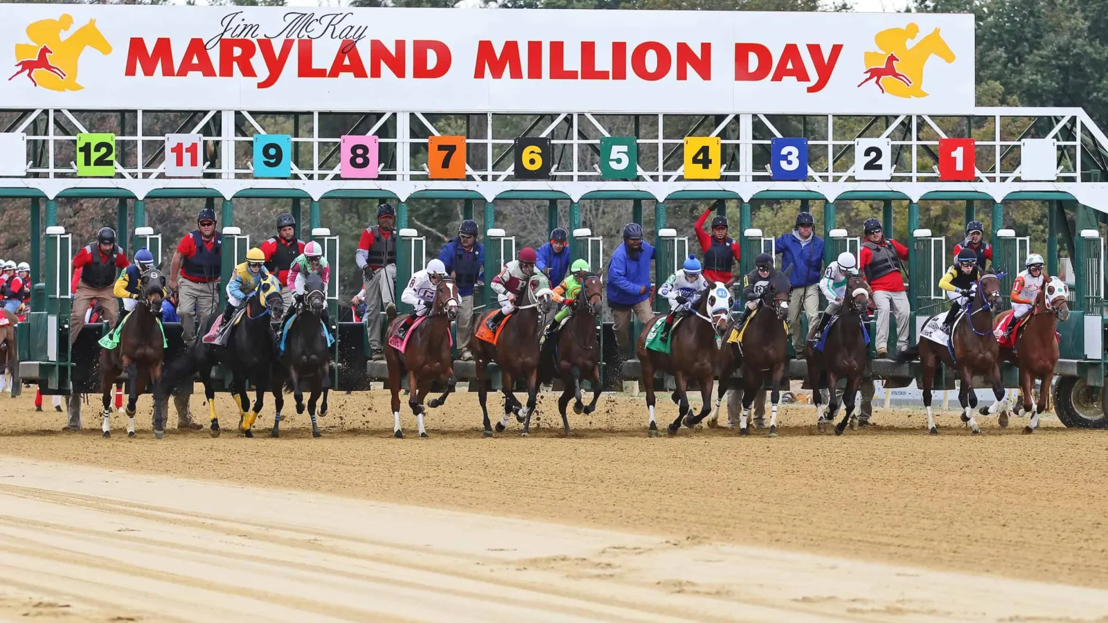 Maryland Million Day 2026 horses racing down the stretch at Laurel Park