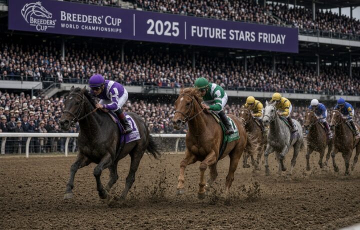 Two-year-olds racing at Keeneland on Future Stars Friday 2026