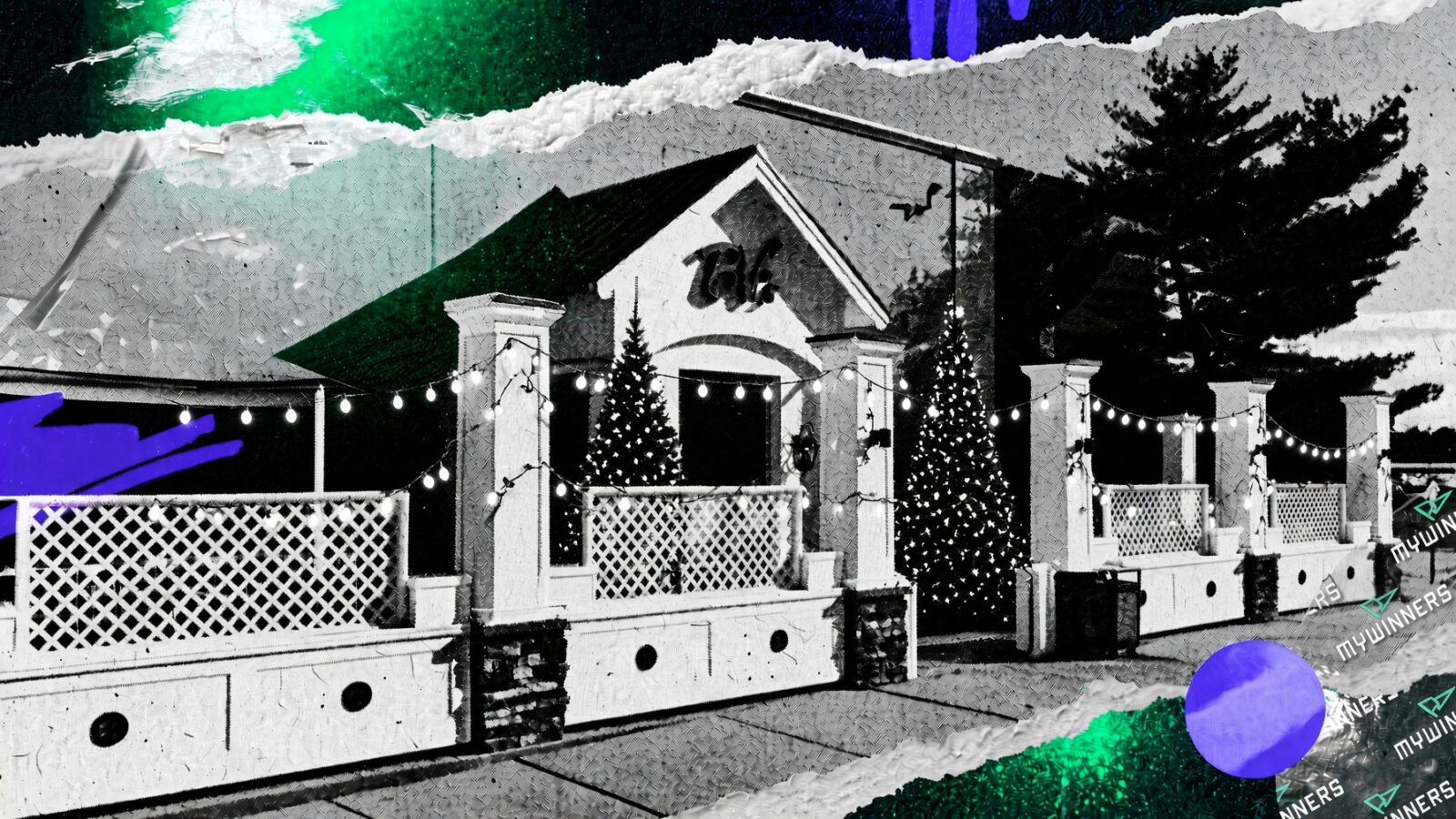 Holiday party venues near Hartford at Bobby V's Windsor Locks, with the 17 foot LED screen behind the bar.